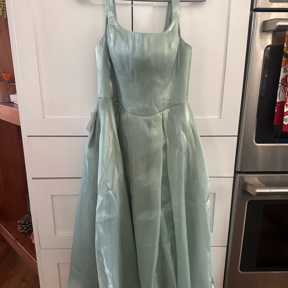 Azazie Mint Green Midi Dress